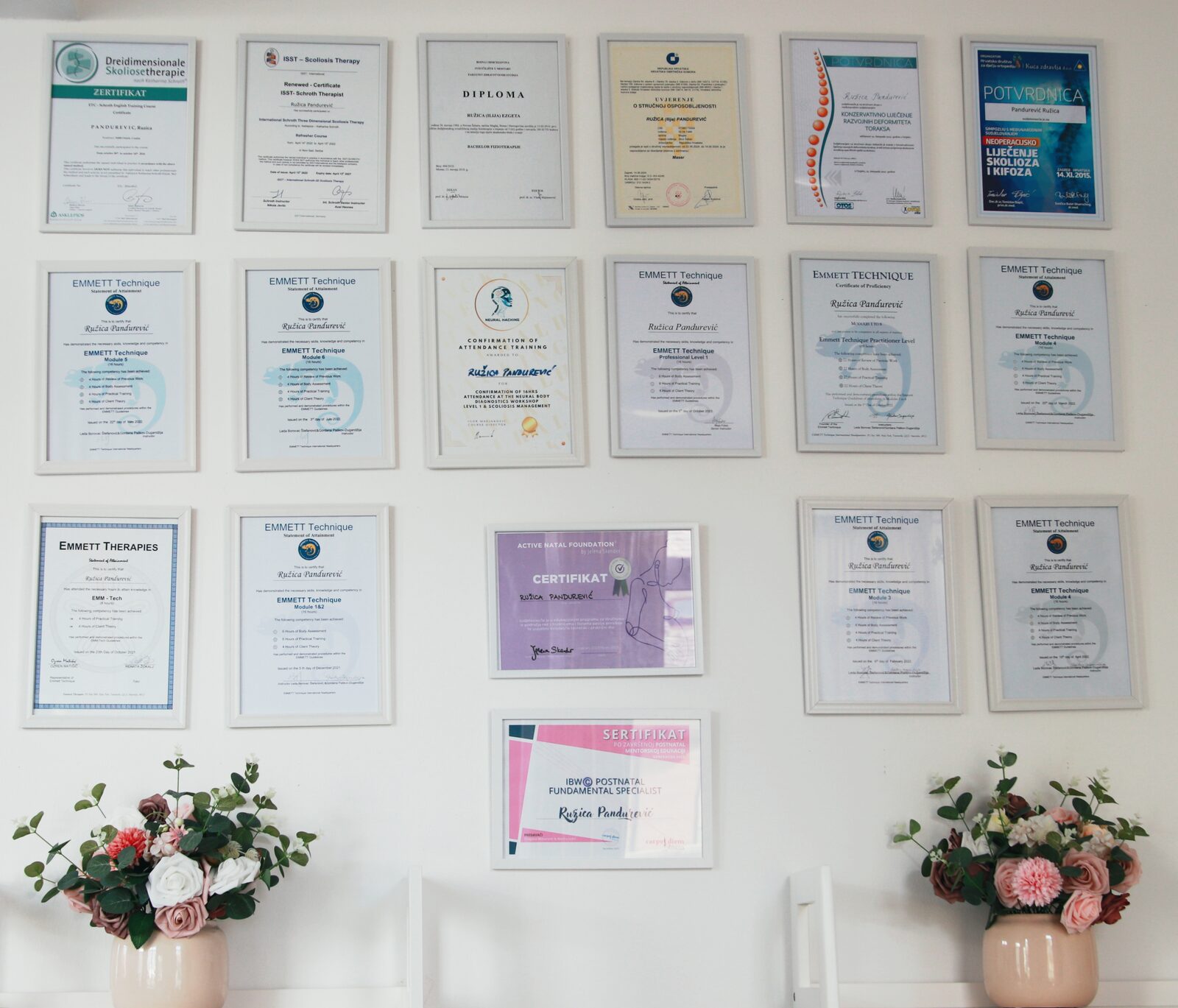 Diplome i certifikati Ružice, fizioterapeuta